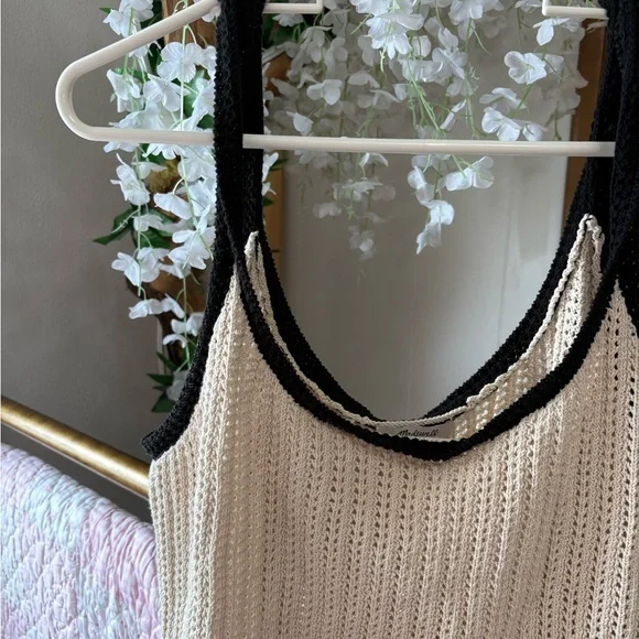 Madewell Beige Knit Tank with Black Trim - Picture 9 of 12
